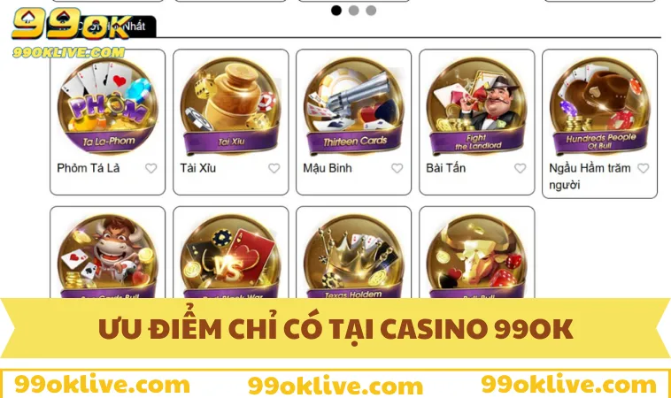 Casino 99OK 61 Những khác biệt chỉ có tại casino 99OK